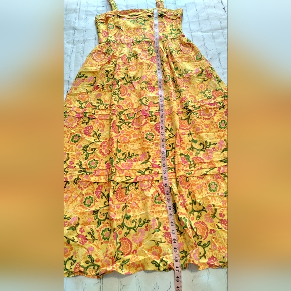 Price Is Firmband of the free Floral Maxi Dress Fuchsia Yellow Orange Pink Green - Picture 12 of 13